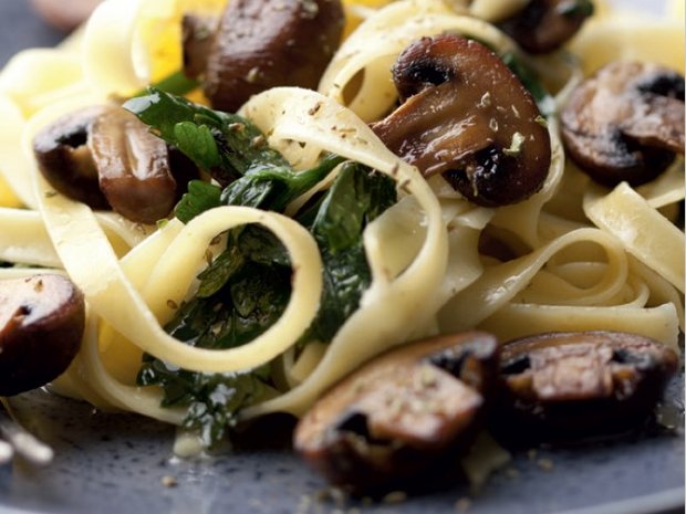 Mushroom Pasta with Spinach