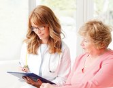 Patient consulting her doctor