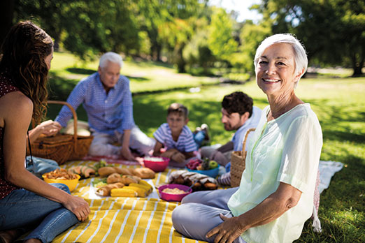 Family having a summer picnic